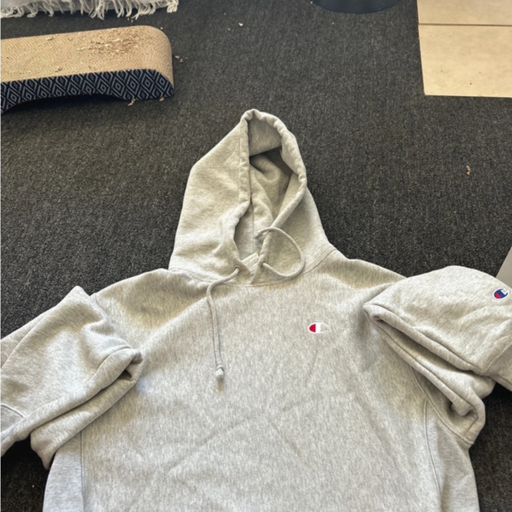 Grey Cropped Champions hoodie